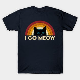 I Go Meow Funny Singing Cat Meme Retro Vintage Gift T-Shirt
